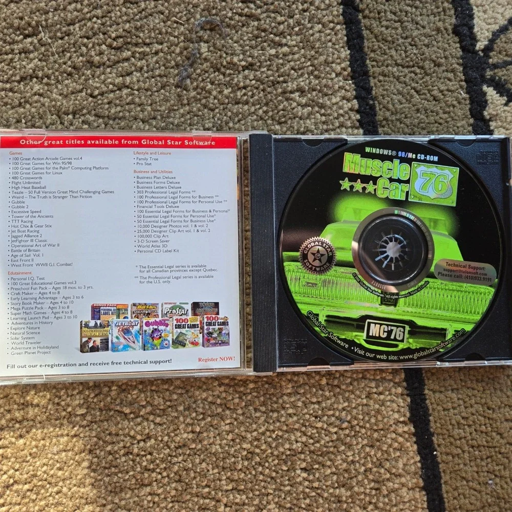 Muscle Car 76 PC CD-ROM Game Global Star Software Windows 98 Me Racing 2001